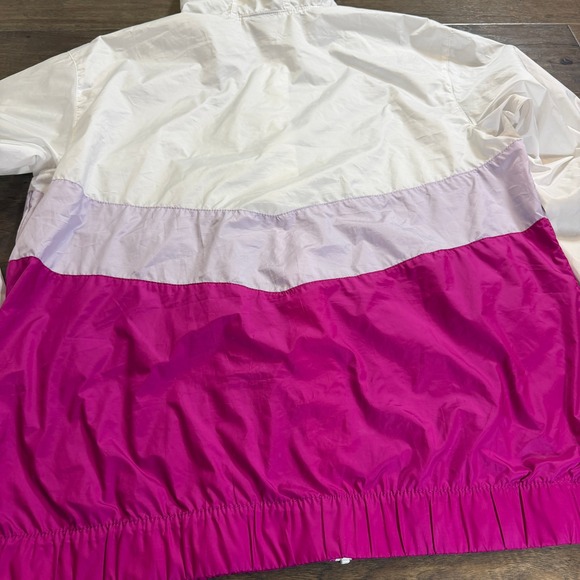 Columbia Women's Colorblock Windbreaker Hooded Jacket White Pink Purple XL - Picture 5 of 8